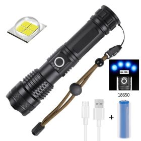 High Power LED Zoom Flashlight Rechargeable