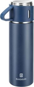 Stainless Steel Thermo 500ml/16.9oz Vacuum Insulated Bottle with Cup-(Blue,Single)
