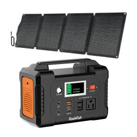 FlashFish 40800mAh Solar Generator with 60W 18V ETFE Portable Solar Panel