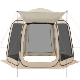 Screen House Tent, 10 x 9.2 ft, 4-8 Person Pop Up Screen Tent with Extended Awning, Portable Screened in Canopy with Carry Bag, Netting Sides