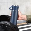 Stainless Steel Thermo 500ml/16.9oz Vacuum Insulated Bottle with Cup-(Blue,Single)