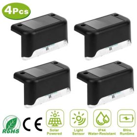 4Pcs Solar Powered LED Step Lights (Option: 4Pcs)
