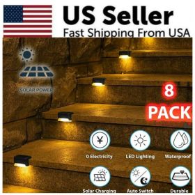 8 Pack New Solar Deck Lights (Option: Black)