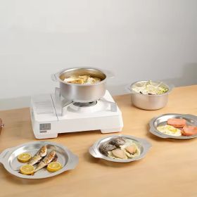 Non-abrasive Stainless Steel Cookware Set (Option: Silver)