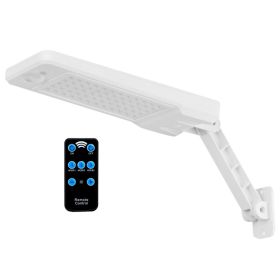 Solar Wall Light Outdoor 60 LEDs PIR Motion Sensor Remote Control Wireless Lamps IP65 Waterproof (Option: White)