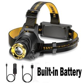 12000000lm LED Headlamp USB Rechargeable Headlight (Option: 1pc)