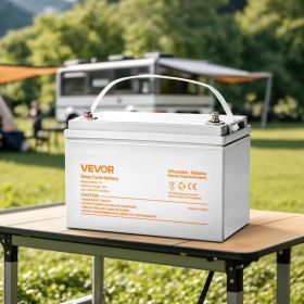 12V 75Ah Deep Cycle Battery Sealed AGM Rechargeable Lead Acid Battery Mobility (Option: Grey)