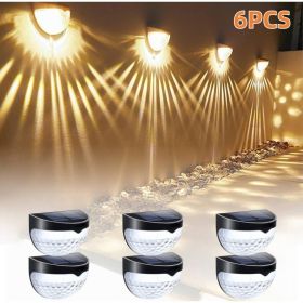 Solar Powered Fence Lights- Black (Option: Warm Lights-6PCS)