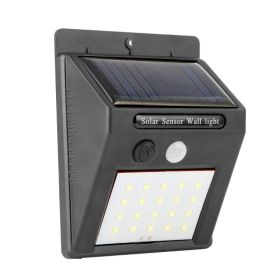 1Pc Solar Light 20 LEDs Outdoor PIR Motion Sensor Lights IP65 Waterproof (Option: Black)