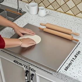 Stainless Steel Cutting Board With Lid And Non-Slip Pad For Countertop (Option: 30cm40cm)