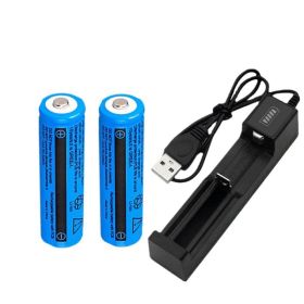 Li-ion Battery&Charger 3000mAh 3.7V Rechargeable Lithium Batteries USB Charger For Torch Flashlight (Option: 1Pack)